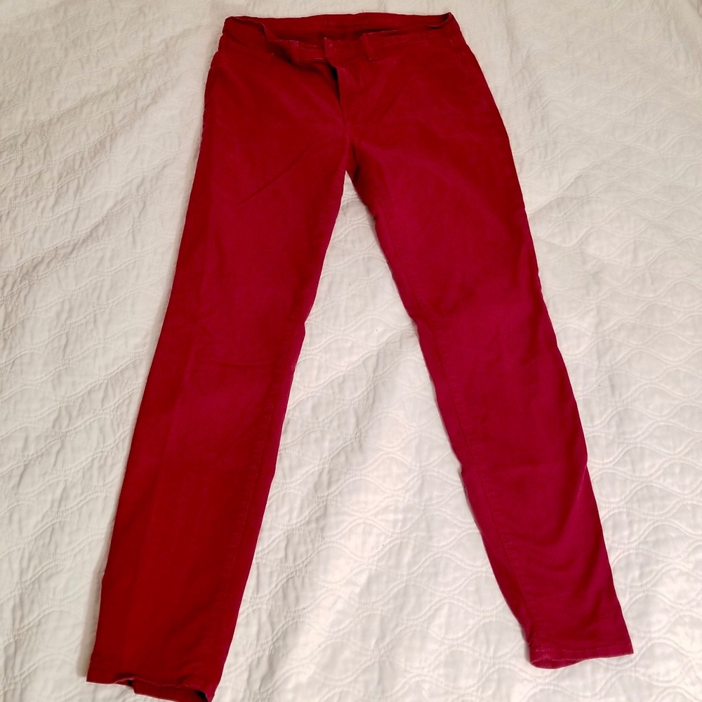 J Brand Womens Red Skinny Jeans Size 30 Red Solid - Good Condition